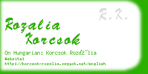 rozalia korcsok business card